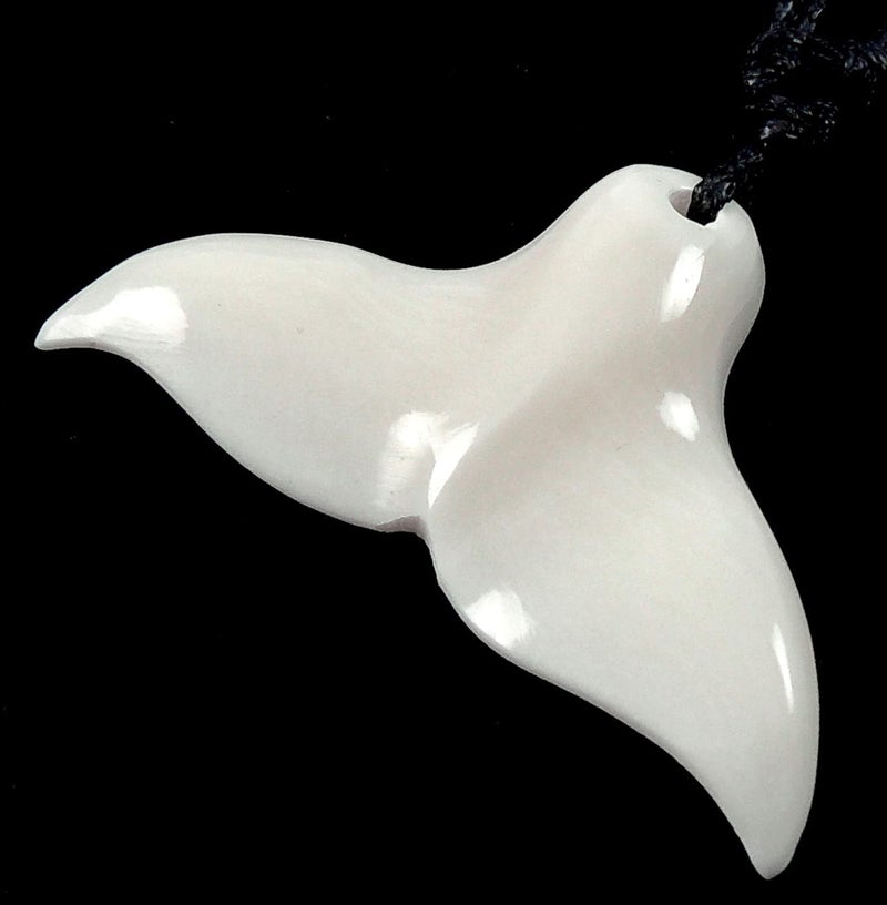 Swimmi Whale Tail Bone Necklace for Women Men  Hand Carved Bone Whale Tail Necklace Necklace Handmade Maori Lucky Whale Tail Bone Jewelry DA378 - Image 3